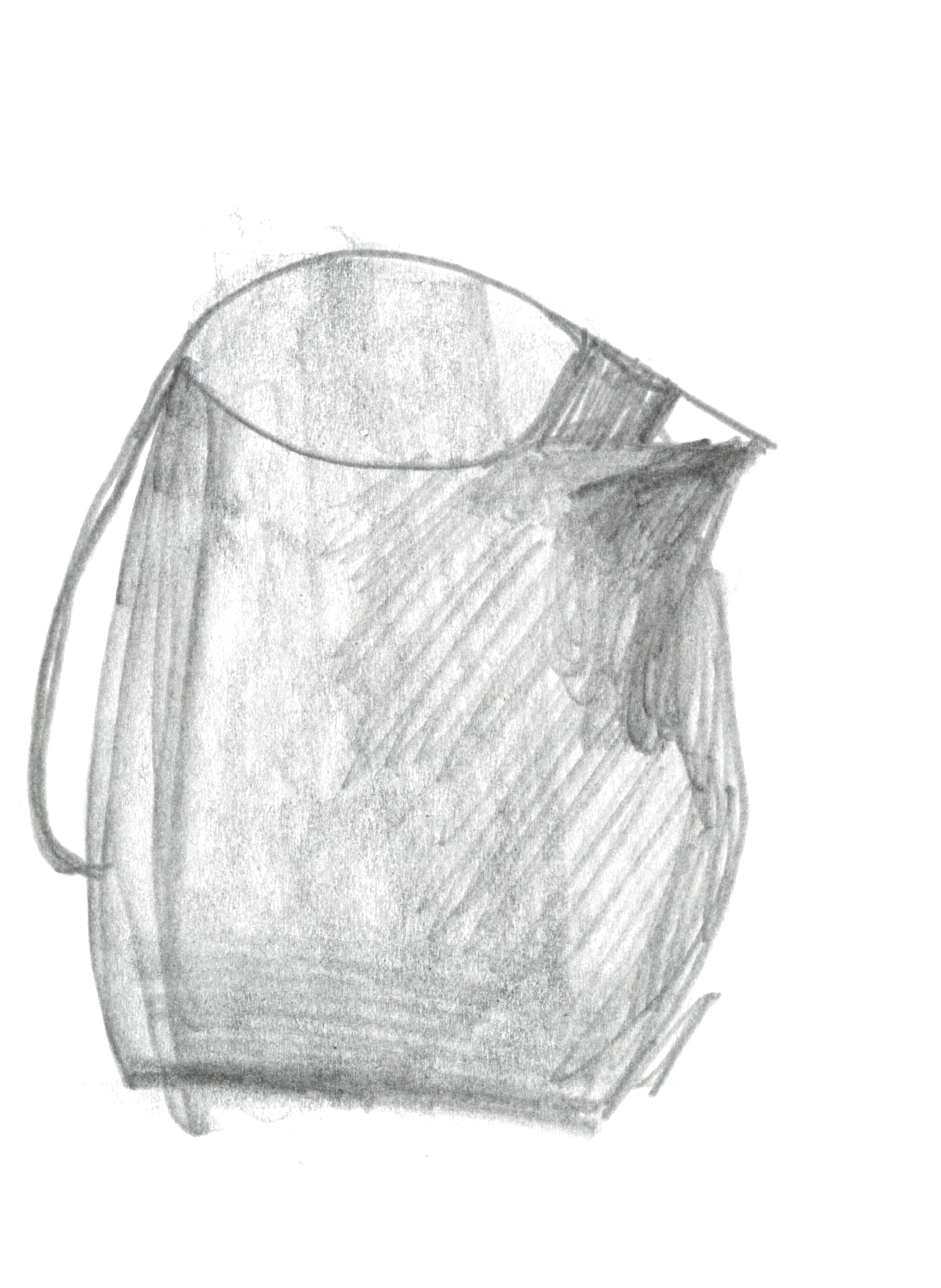 pencil drawing of a watcher pitcher shaded roughly