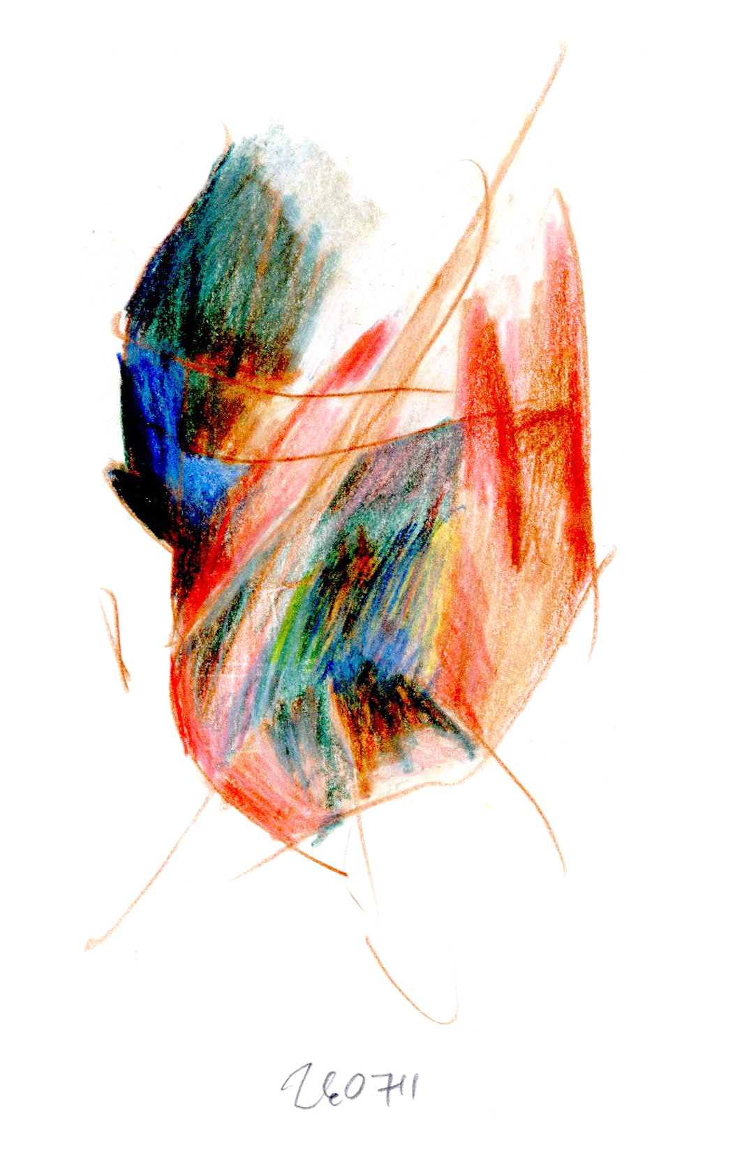 organic shape filled with various colors overlapping and blending