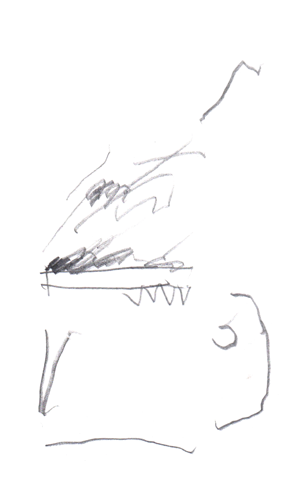 scribbles in pencil in a loose composition