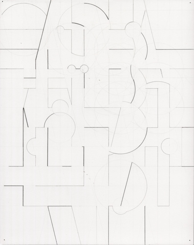 pencil drawing with different weights in scattered contours