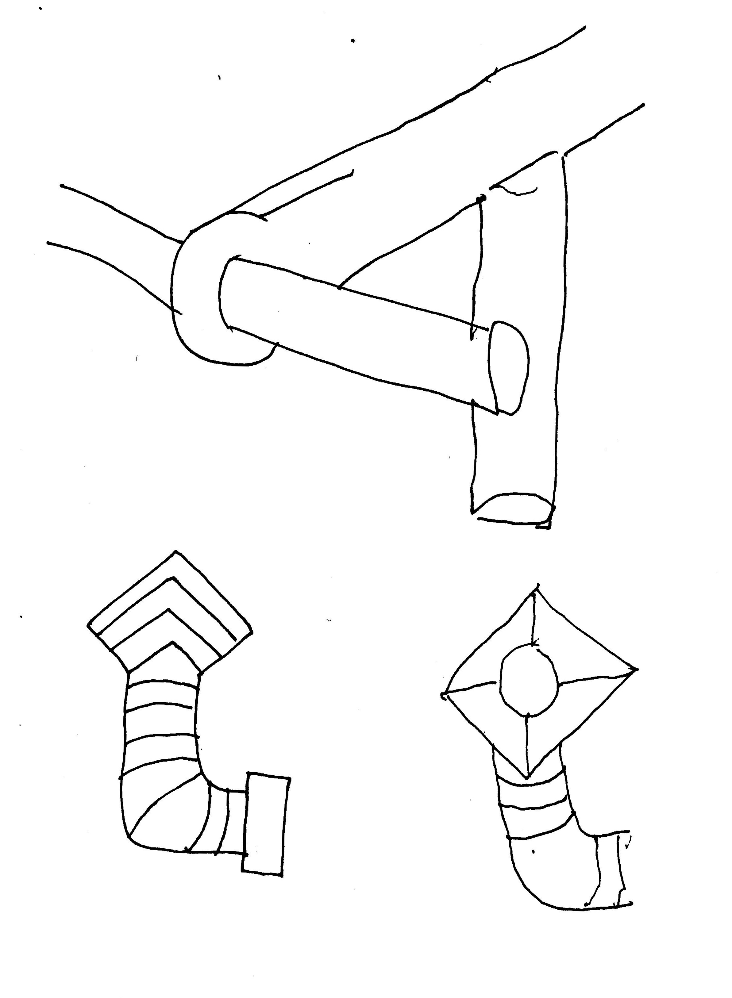 pen drawing of tubes and ducts