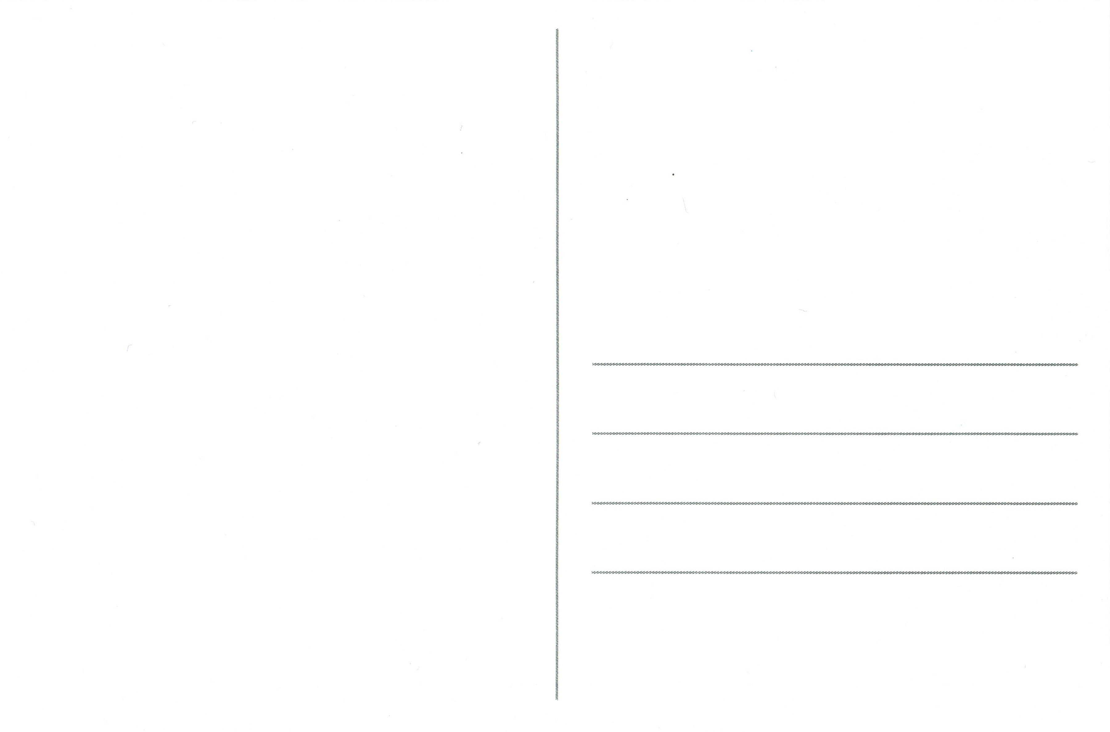 a blank postcard with a vertical line in the middle and four horizontal lines on the right side