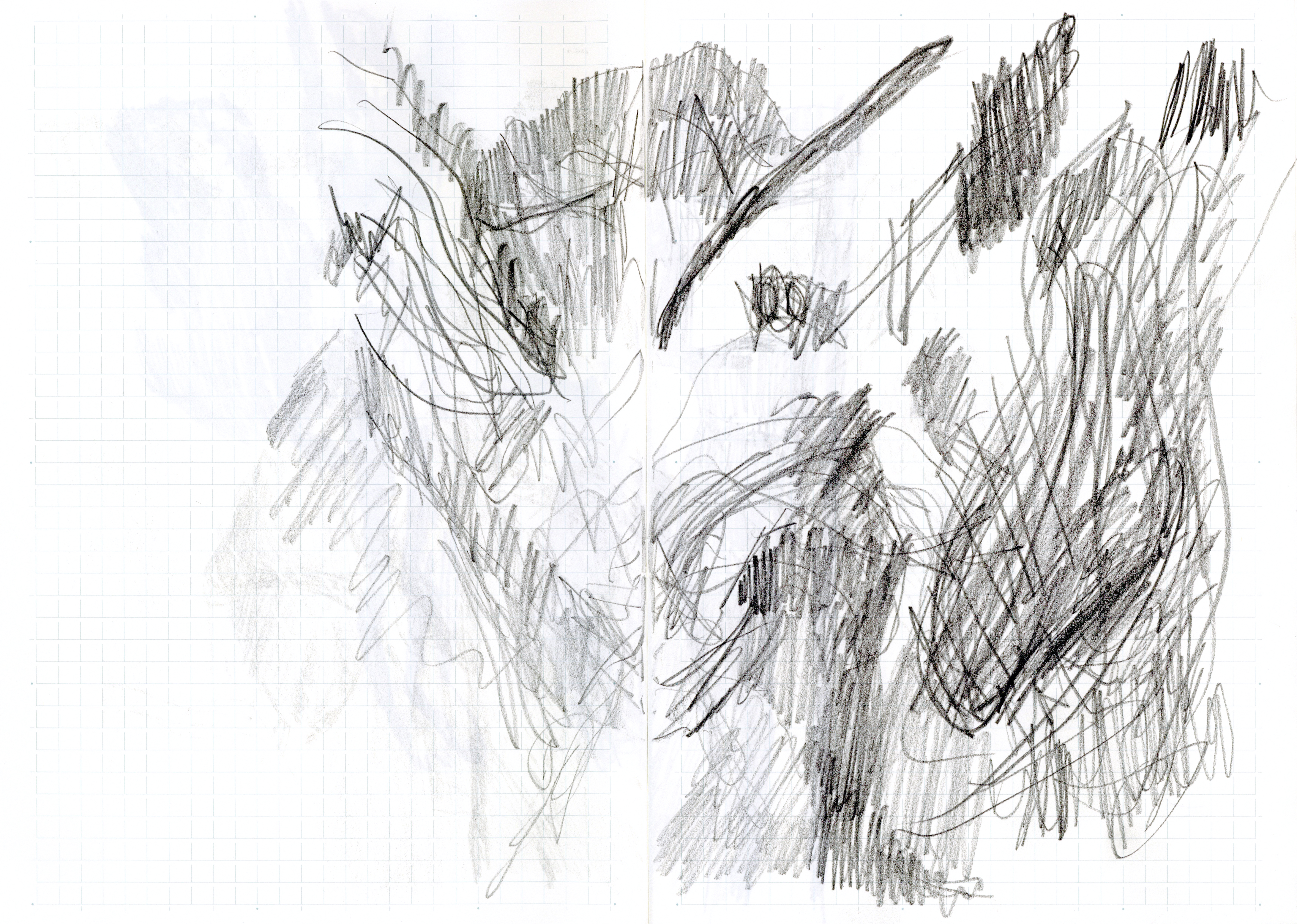 abstract pencil drawing with hatching and overlapping lines