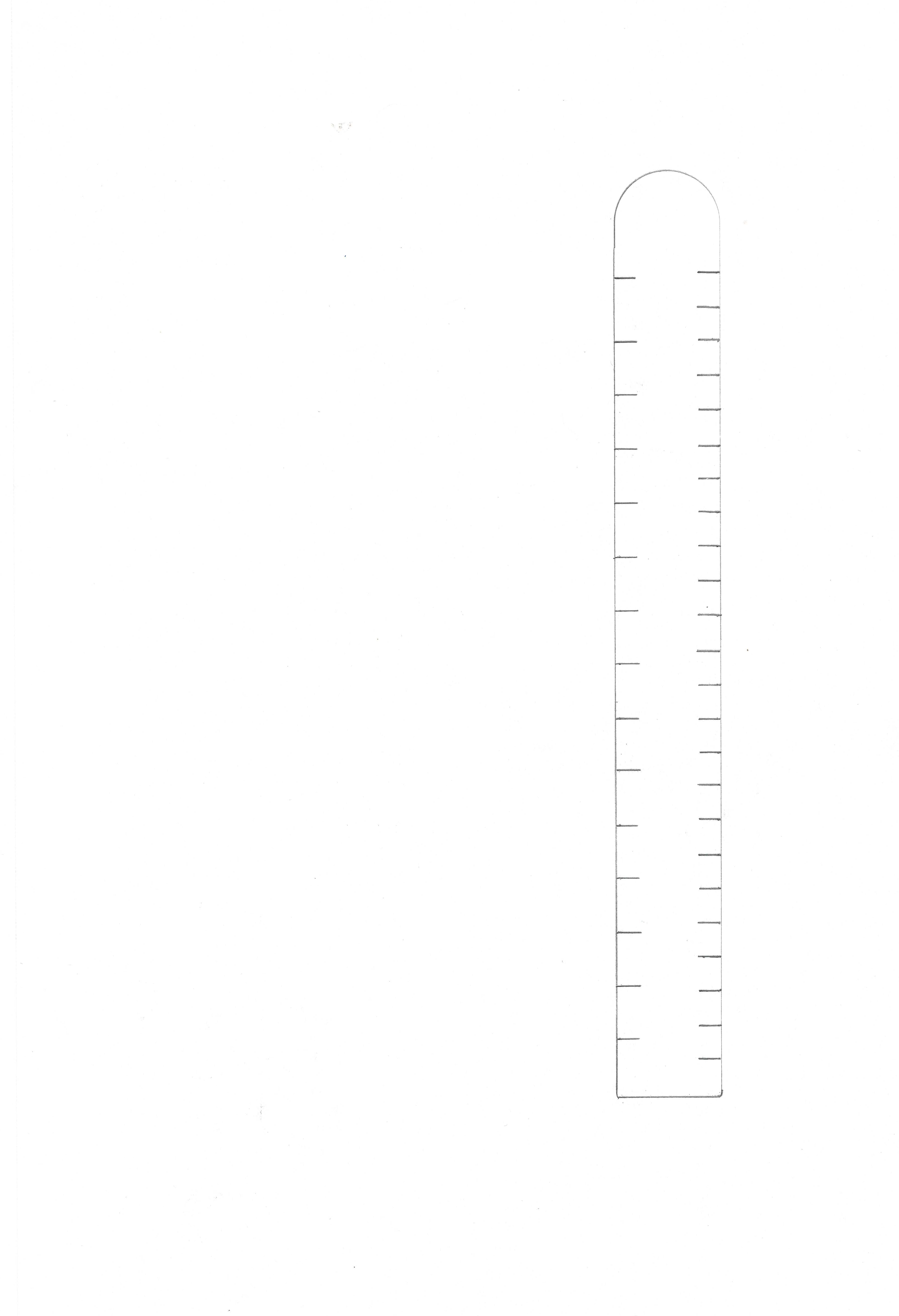 pencil drawing of a ruler with accurate tick marks