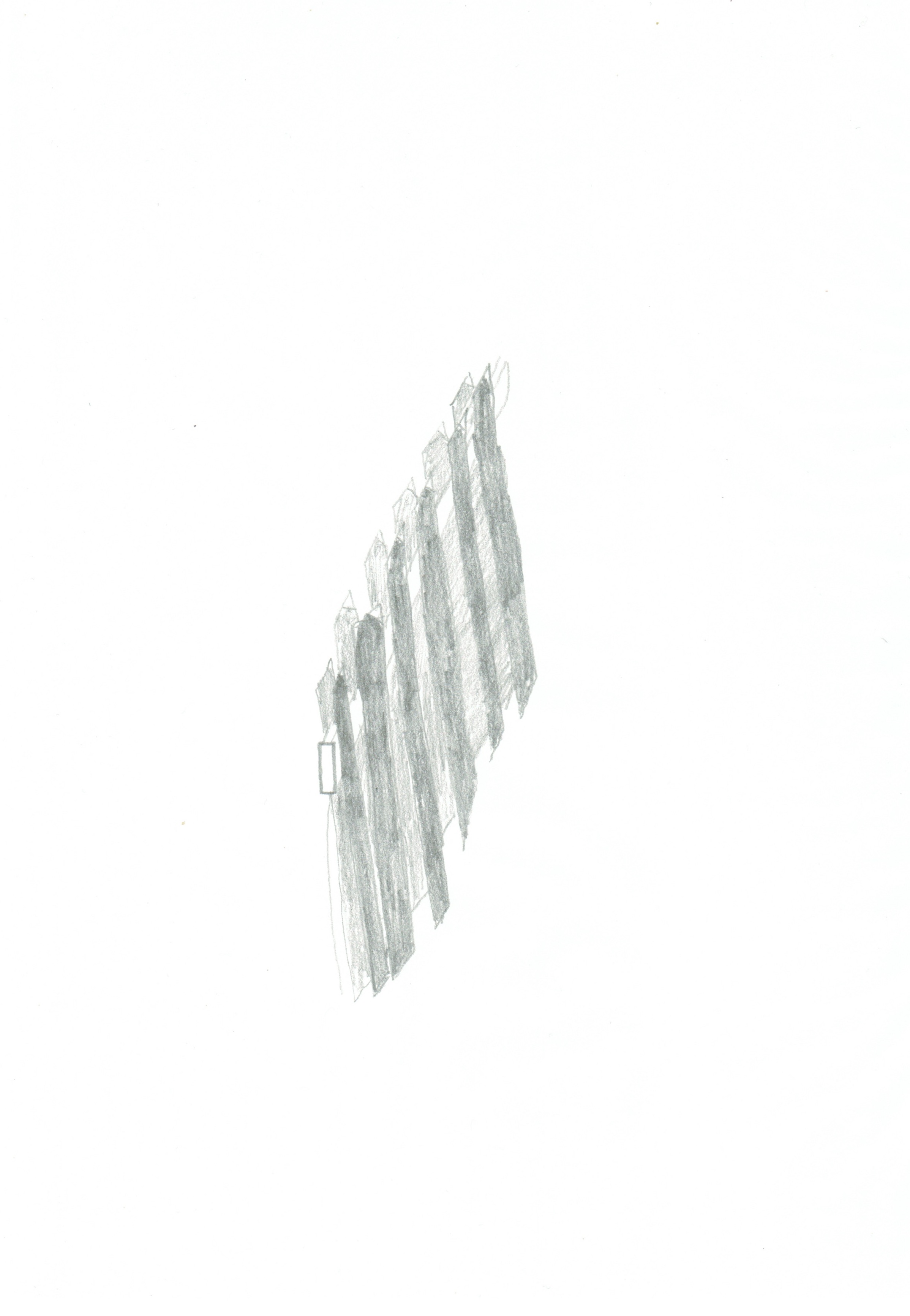 axonometric pencil drawing of a fence